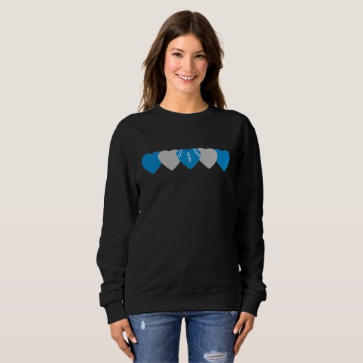 Carolina Panthers Heart Football Dark Trui (Voorkant volledig)