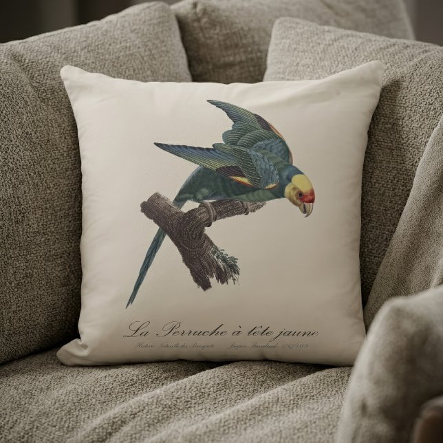 Carolina-parkiet, Conuropsis carolinensis Kussen (Carolina parakeet, Conuropsis carolinensis. Throw Pillow)