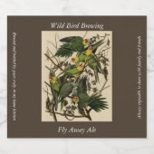 Carolina Parrot uit Audubon's Birds of America Bier Etiket (Enkel label)