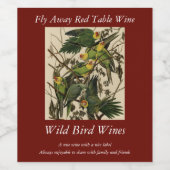 Carolina Parrot uit Audubon's Birds of America Wijn Etiket (Enkel label)
