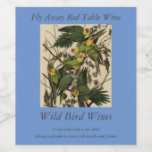 Carolina Parrot uit Audubon's Birds of America Wijn Etiket (Enkel label)