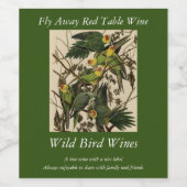 Carolina Parrot uit Audubon's Birds of America Wijn Etiket (Enkel label)
