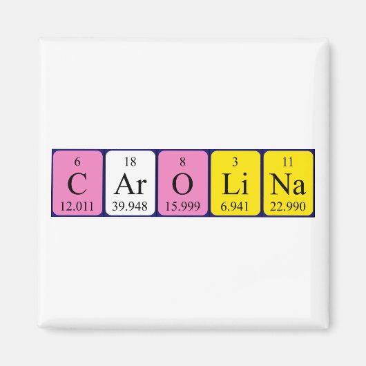 Carolina periodieke lijstnaam magnet (Voorkant)