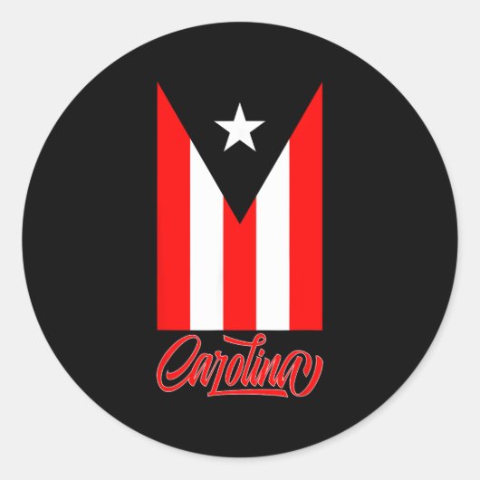 Carolina Puerto Rico Vlag S Ronde Sticker (Voorkant)