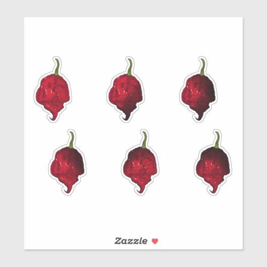 Carolina Reaper Chili Pepper Sticker Set (Vel)