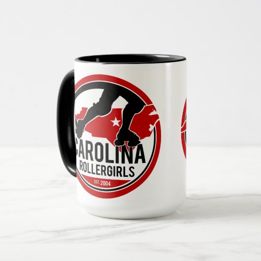 Carolina Rollergirl Logo Coffee Mok (Voorkant links)
