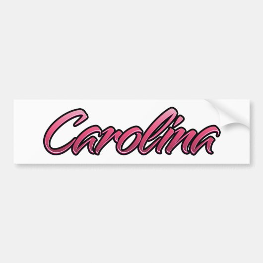 Carolina, roze Aufkleber-Sticker Bumpersticker (Voorkant)