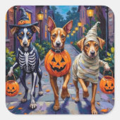 Carolina Trick-or-Treating in Halloween kostuum Vierkante Sticker (Voorkant)