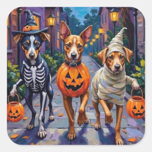 Carolina Trick-or-Treating in Halloween kostuum Vierkante Sticker (Voorkant)