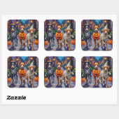 Carolina Trick-or-Treating in Halloween kostuum Vierkante Sticker (Vel)