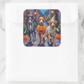 Carolina Trick-or-Treating in Halloween kostuum Vierkante Sticker (Tas)