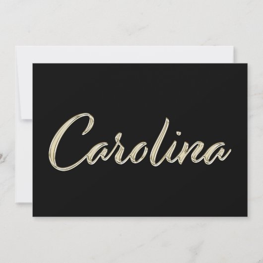 Carolina white gold Handwriting Karte Kaart (Voorkant)