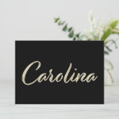 Carolina white gold Handwriting Karte Kaart (Staand voorkant)