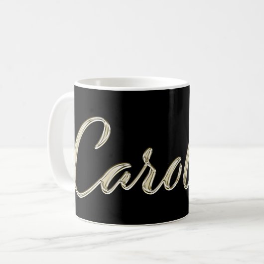 Carolina white gold Handwriting Tasse Kaffeetasse Koffiemok (Voorkant links)