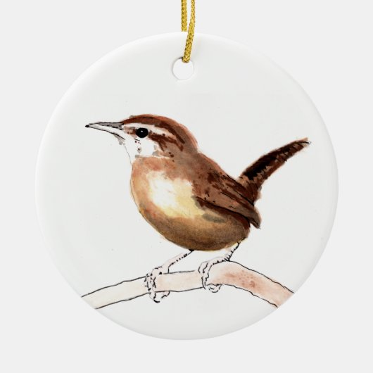 Carolina Wren Art Keramisch Ornament (Voorkant)