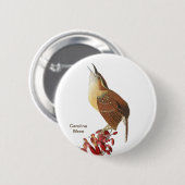 Carolina Wren, Audubon, Backyard Birdwatcher Bird Ronde Button 5,7 Cm (Voorkant /achterkant)