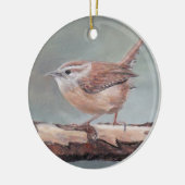Carolina Wren Bird Art Ornament (Links)