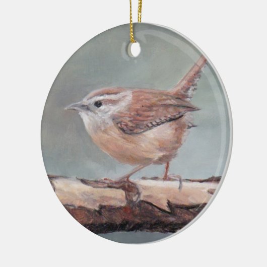 Carolina Wren Bird Art Ornament (Links)