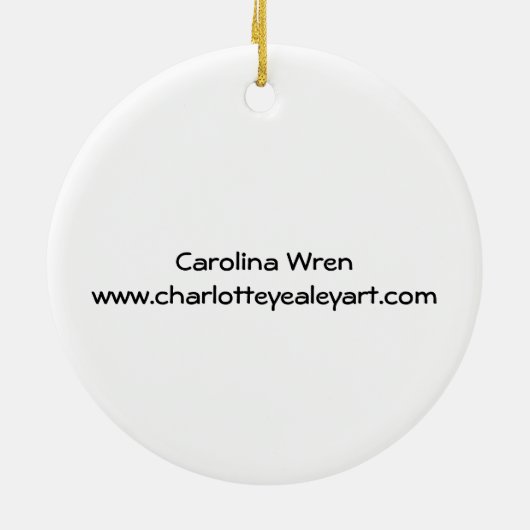 Carolina Wren Bird Art Ornament (Achterkant)