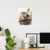 Carolina Wren Bird Art Print Poster (Thuiskantoor)
