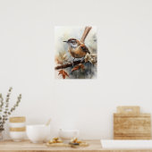 Carolina Wren Bird Art Print Poster (Keuken)