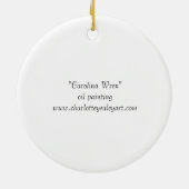 Carolina Wren Bird Art Round Porcelain Ornament (Achterkant)