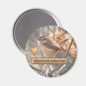 Carolina Wren Birding Magnet. Magneet (Voorkant / Achterkant)
