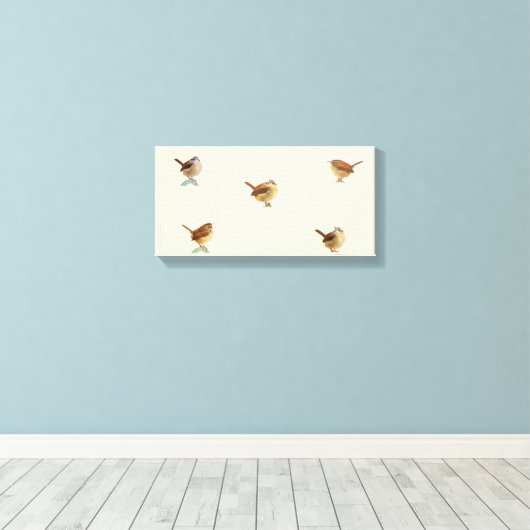 Carolina Wren Canvas Print (Insitu (Houten vloer))