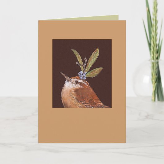 Carolina wren card, Fonzie Kaart (Voorkant)