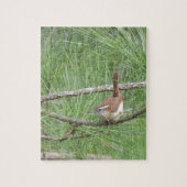 Carolina Wren in Pine Tree Legpuzzel (Verticaal)