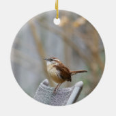 Carolina Wren Keramisch Ornament (Achterkant)