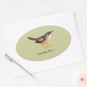 Carolina Wren Ovale Sticker (Envelop)