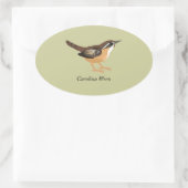Carolina Wren Ovale Sticker (Tas)