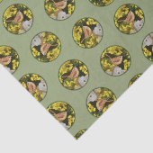 Carolina Wren over hekwerk met originele vogelkuns Tissuepapier (Detail)