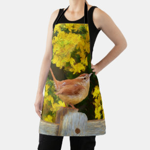 Carolina Wren schilderij - Originele Wild Bird Art Schort