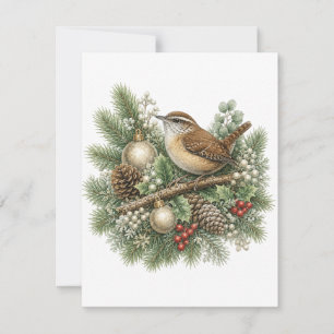 Carolina Wren Winter Songbirds Collectie Notitiekaartje