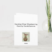 Carolina Wren Woodcarving Note Card Kaart (Achterkant)