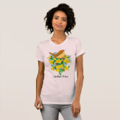 Carolina Wren Yellow Jessamine Waterverf T-shirt (Voorkant volledig)