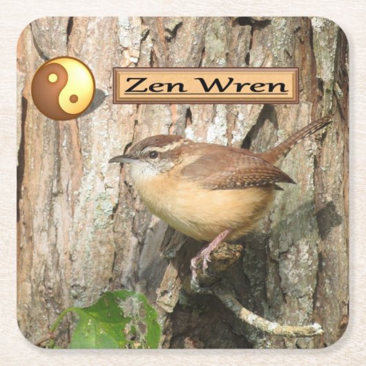 Carolina Wren Zen Onderzetter Set (Voorkant)