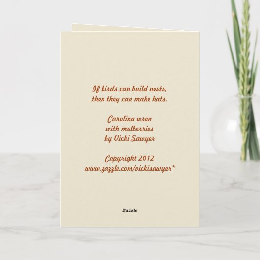 Carolinakaas met mulberries kaart (Achterkant)