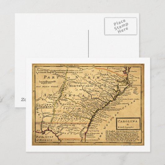 CarolinaPanoramic Map Briefkaart (Voorkant / Achterkant)