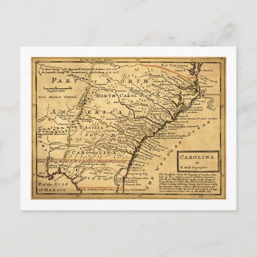 CarolinaPanoramic Map Briefkaart (Voorkant)