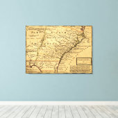 CarolinaPanoramic Map Canvas Afdruk (Insitu (Houten vloer))