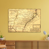 CarolinaPanoramic Map Canvas Afdruk (Insitu (Woonkamer))