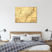 CarolinaPanoramic Map Canvas Afdruk (Insitu (Slaapkamer))