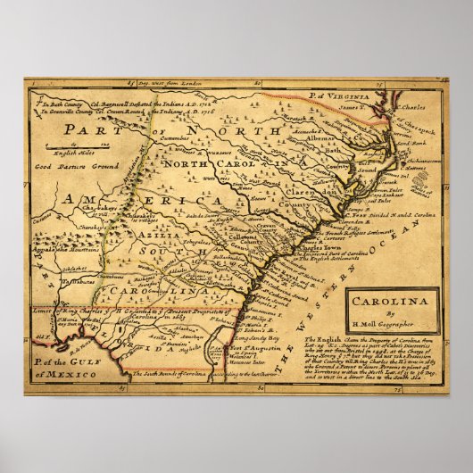CarolinaPanoramic Map Poster (Voorkant)