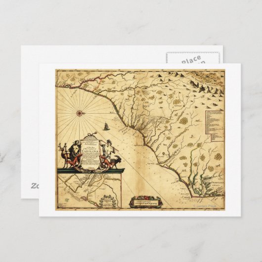 Carolinas met het noorden naar de RightPanoramic M Briefkaart (Voorkant / Achterkant)