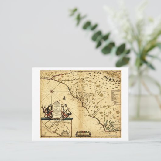 Carolinas met het noorden naar de RightPanoramic M Briefkaart (Staand voorkant)