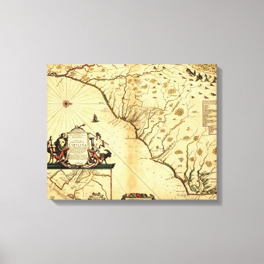 Carolinas met het noorden naar de RightPanoramic M Canvas Afdruk (Voorkant)