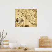 Carolinas met het noorden naar de RightPanoramic M Poster (Keuken)